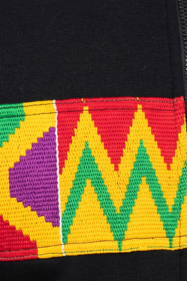 Black Kente Eyelet Zip-Up Tracksuit - Image 5