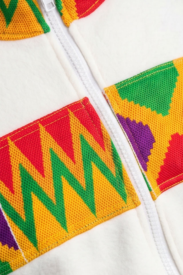 Ivory Kente Eyelet Zip-Up Tracksuit - Image 3